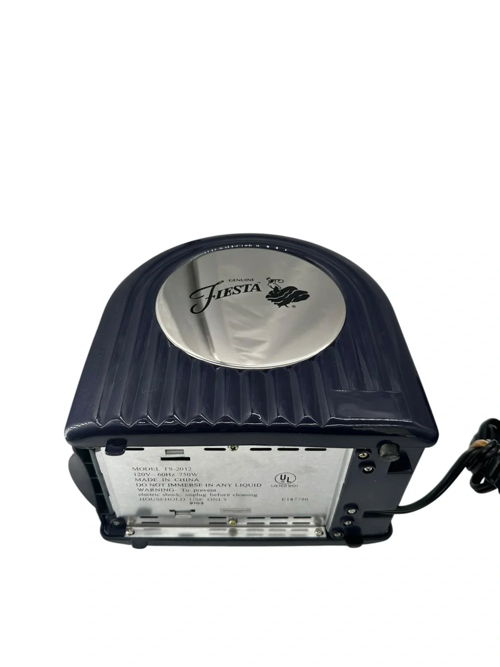 Fiesta 2-Slice Toaster Cobalt Blue Chrome TS-2012 Retro/VTG 6 Settings Pristine